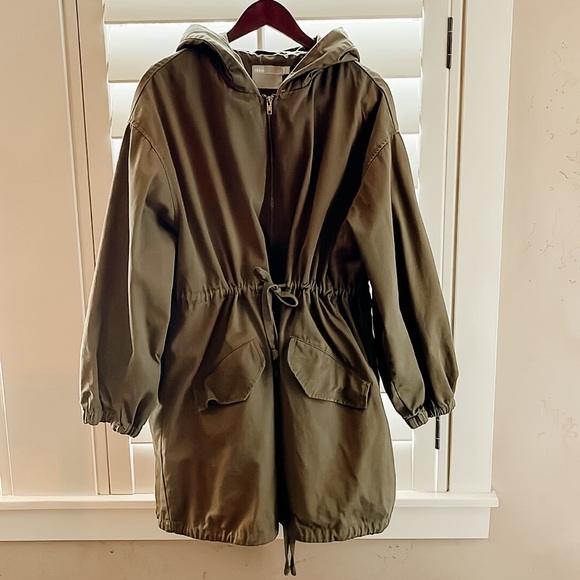 ASOS Jackets & Blazers - ASOS Lightweight Oversized Parka Jacket Olive Green Hooded